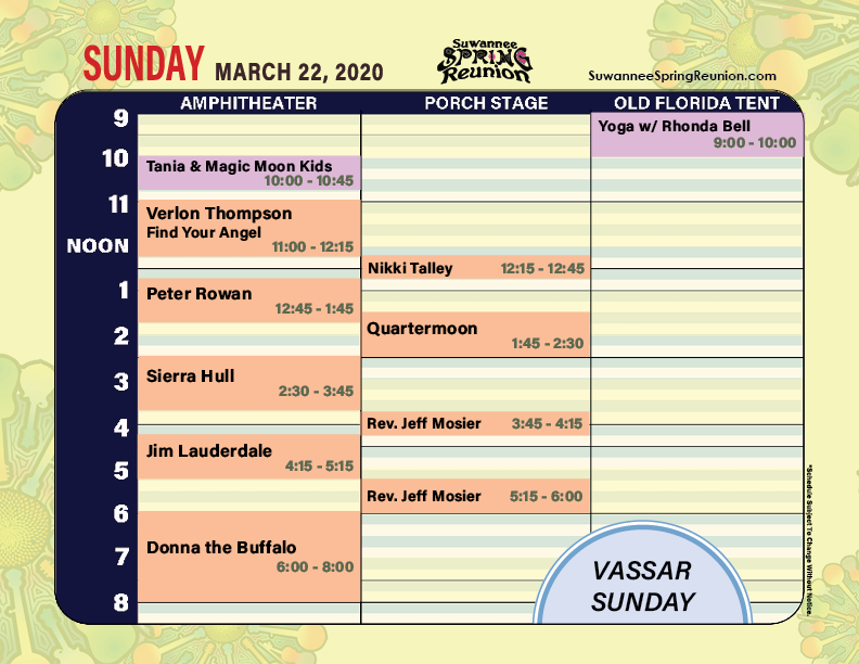 Schedule | Suwannee Spring Reunion™ Schedule | Suwannee Spring Reunion™